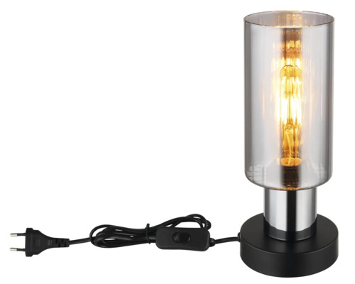 Stolní lampa se skleněným válcem a světelným zdrojem