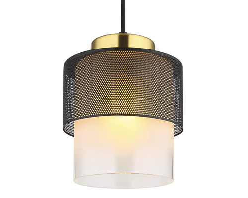 Závěsná lampa s kovovým sítem a skleněným difuzorem