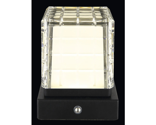 Dekorativní venkovní svítidlo s čirým stínidlem a tmavým podstavcem