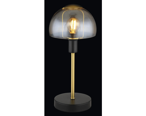 Stolní lampa se skleněným stínidlem a žárovkou