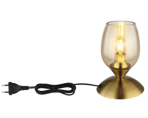 Stolní lampa se skleněným stínidlem a světelným zdrojem