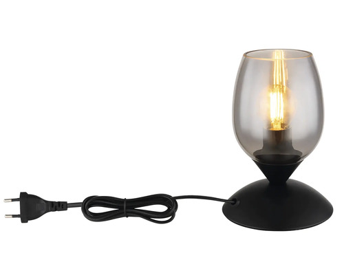 Stolní lampa se skleněnou baňkou a světelným zdrojem