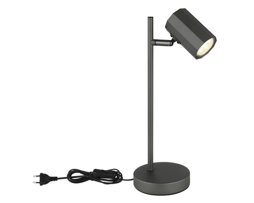 Stolní lampa s kulatou základnou a nastavitelným bodovým světlem