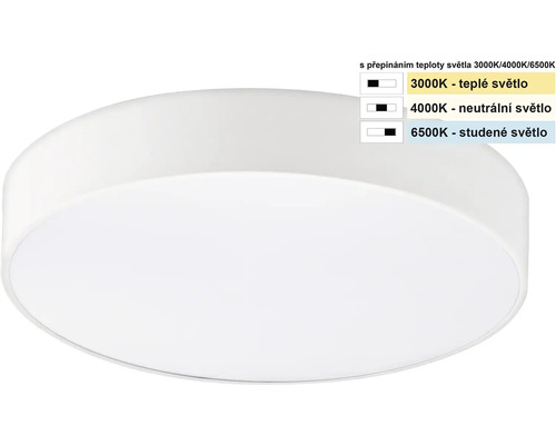 Bílé stropní svítidlo s přepínáním teploty světla
