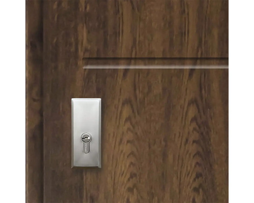 Detail dřevěných dveří s bezpečnostním zámkem