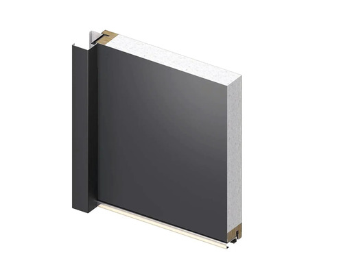 Průřez dveřní konstrukcí s izolací