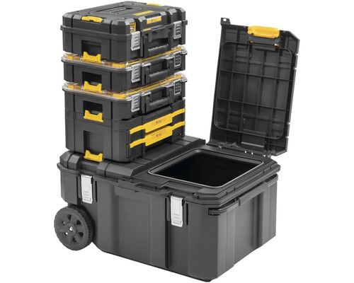 Stohovatelné boxy na nářadí na kufříku na nářadí s kolečky