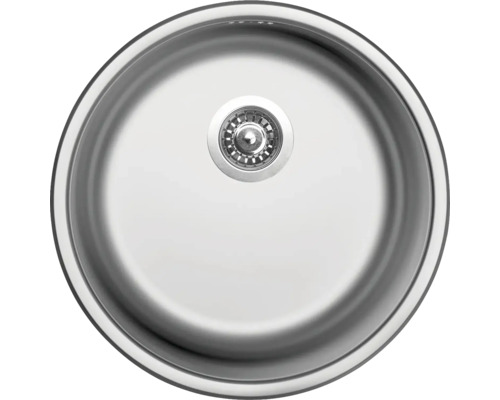 Kulatý nerezový dřez s odtokem