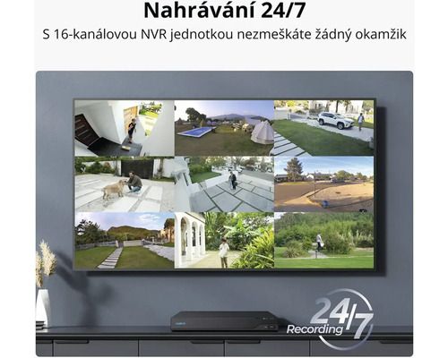 Monitorovací systém se záznamem 24/7 a 16kanálovou NVR jednotkou