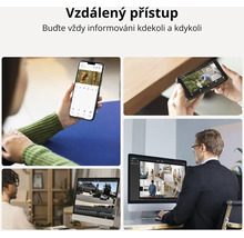 Vzdálený přístup k bezpečnostní kameře na chytrých telefonech a počítačích.