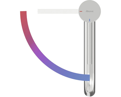 Vodovodní kohoutek s regulací teploty a logem Ravak