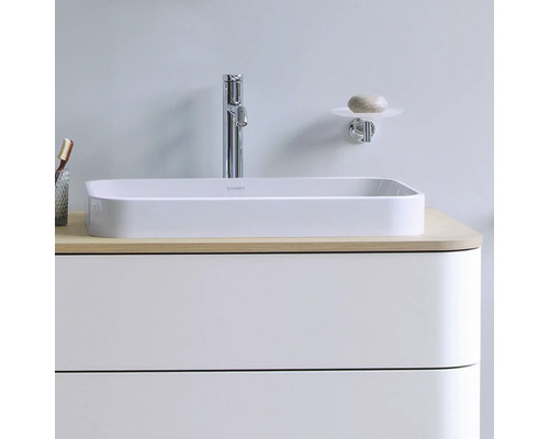 Umyvadlo s baterií, mýdlenkou a skříňkou pod umyvadlo do koupelny.