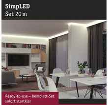 Obývací pokoj s LED světelnou lištou SimpLED Set 20 m pro nepřímé osvětlení