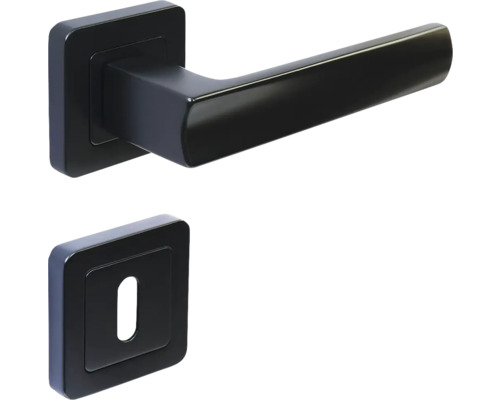 Černá klika dveří s klíčovou rozetou pro interiérové dveře