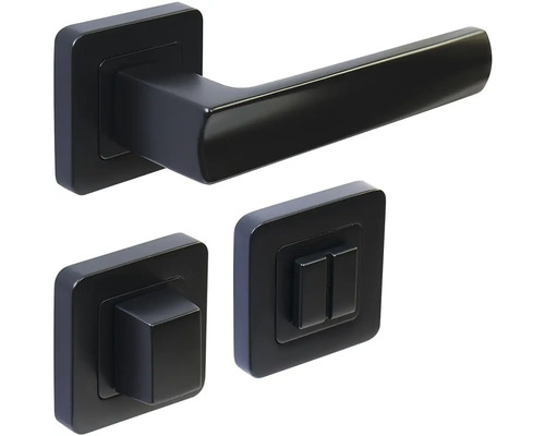 Sada kliky dveří se čtvercovou rozetou a WC sadou