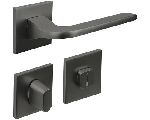 Sada kliky ke dveřím se čtvercovou rozetou a klíčovou rozetou