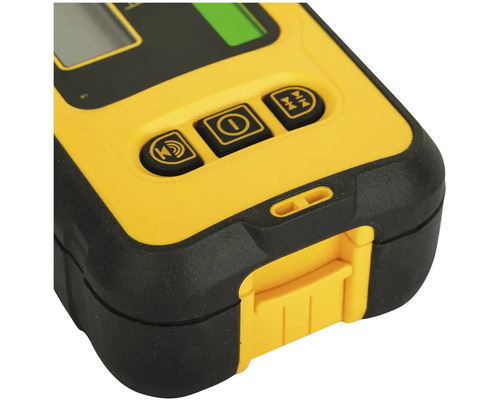 Detail žlutočerného detekčního zařízení s ovládacími tlačítky