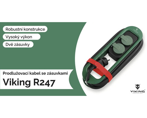 Prodlužovací kabel Viking R247 se dvěma zásuvkami