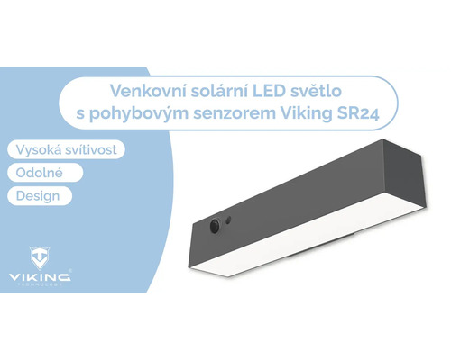 Solární LED světlo pro venkovní použití s pohybovým senzorem