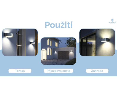 Příklady použití venkovního svítidla na terase, příjezdové cestě a na zahradě
