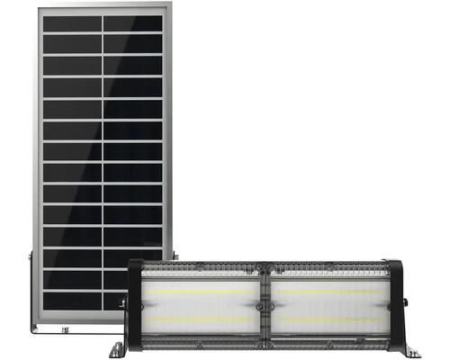 Solární panel a LED reflektor pro venkovní použití