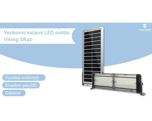 Venkovní solární LED světlo Viking SR40 se solárním panelem