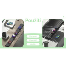 Rozvodka s různými aplikacemi v kanceláři a kuchyni