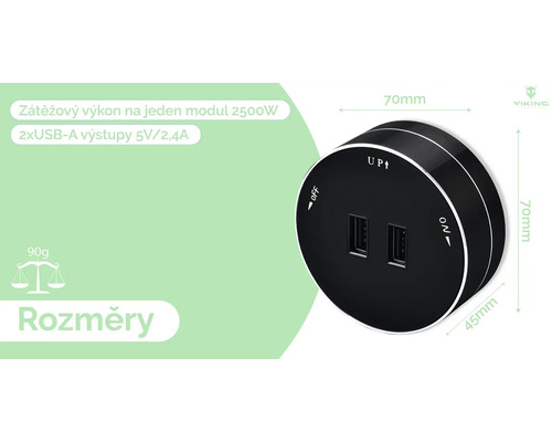 Nabíjecí modul Viking se dvěma porty USB A