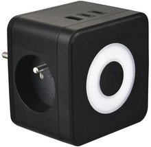 Adaptér VIKING Y23L 2x 230 V, 3x USB černý