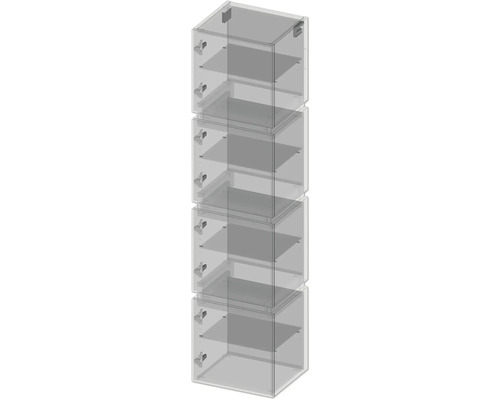 Naskládané skříně s policemi