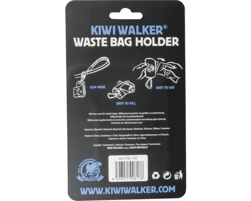 Obal držáku sáčků na odpad Kiwi Walker s návodem k použití