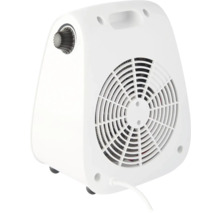 Bílý elektrický ohřívač s ventilátorem