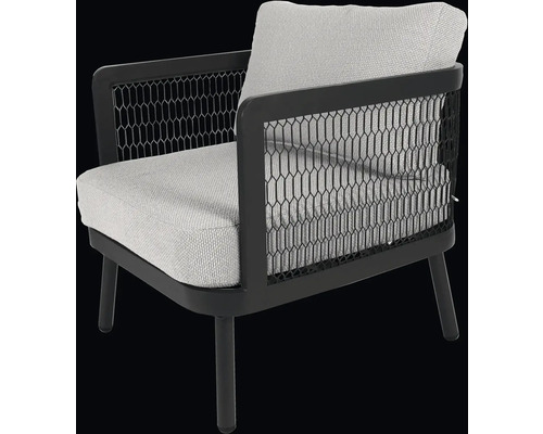 Zahradní křeslo s kovovým rámem a sedákem