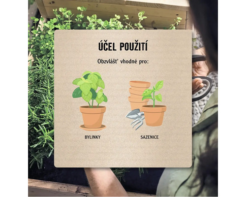 Ilustrace s účelem použití bylin a sazenic