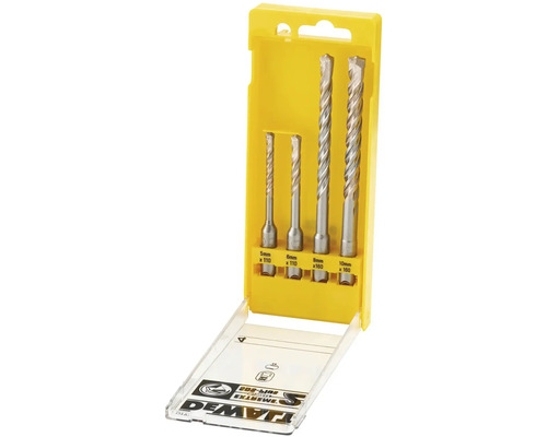 Sada vrtáků Dewalt se čtyřmi vrtáky do kamene v žlutém obalu
