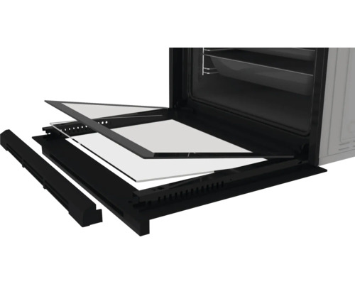 Demontované dveře trouby se skleněnými vložkami pro čištění