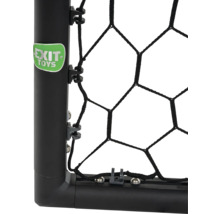 Detail fotbalové branky se sítí a logem EXIT Toys