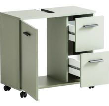 Skříňka na šicí stroj se zásuvkami a dvířky na kolečkách