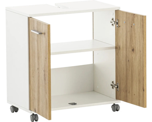 Spodní skříňka se dvěma dvířky, policí a kolečky