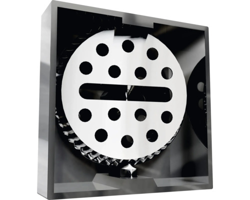 Koupelnový doplněk s kulatým, perforovaným krytem