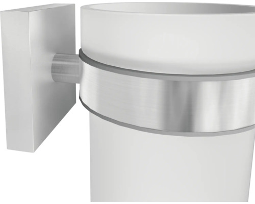 Nástěnný držák na kelímek na zubní kartáčky z kovu a skla