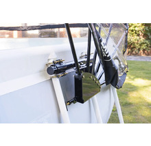 Detailní pohled na rámový bazén s krytem.