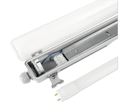 Svítidlo do vlhkého prostředí s otevřeným pouzdrem a světelným zdrojem