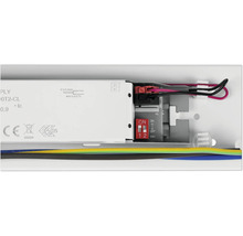 Vnitřní pohled na LED svítidlo s kabeláží a vypínačem