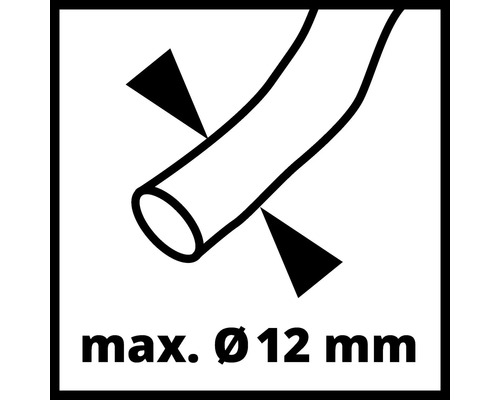 Symbol: Maximální průměr hadice 12 mm
