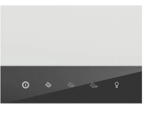 Ovládací panel odsavače par s různými symboly