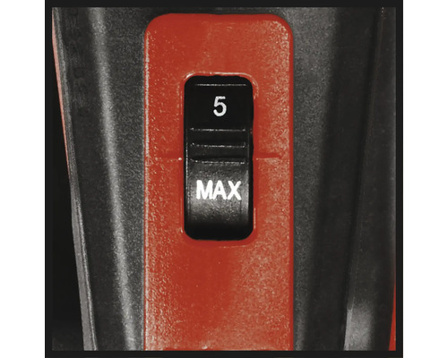 Detailní pohled na spínač s nastavením 5 a maximálním nastavením