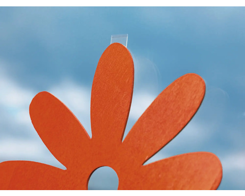 Dekorativní dřevěná květina pro okenní dekoraci s lepicím proužkem