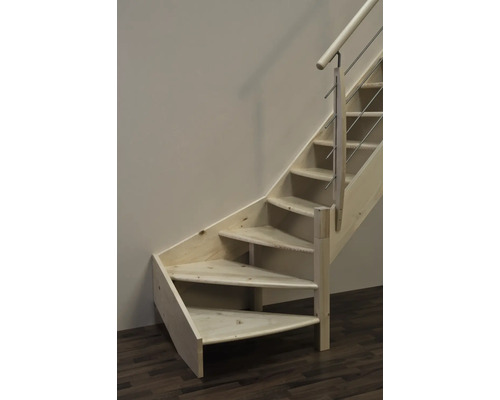 Dřevěné schodiště s nerezovým zábradlím