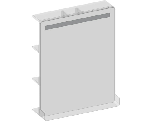 Akrylová skleněná přepážka s policemi